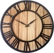 Large Farmhouse Wall Clocks Metal Frame