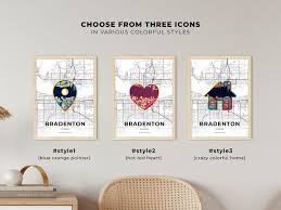 Bradenton Florida Minimal Art Map With