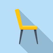 Soft Kitchen Chair Icon Flat Vector