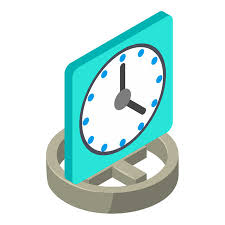 Office Clock Icon Isometric Vector