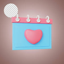 3d Ilration Valentine Day Calendar