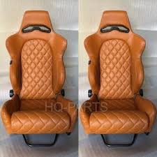 2 X Tanaka Tan Pvc Leather Racing Seats