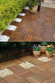 Wooden Tiles Backyard Patio Designs