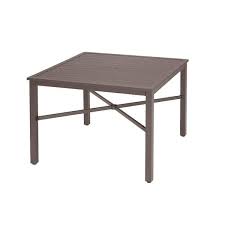 Stylewell 42 In Mix And Match Brown Square Steel Outdoor Patio Dining Table With Slat Top