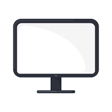 Computer Monitor Icon In Flat Style
