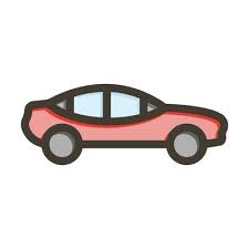 Car Vector Thick Line Filled Colors