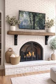 40 Beautiful White Brick Fireplace