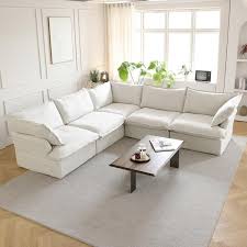 5 Piece Linen Modular Sectional Sofa