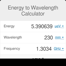 Energy To Wavelength Calculator