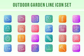 Outdoor Garden Line Icon Set Grafik Von