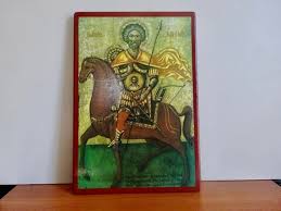 Saint Menas Of Egypt With Horse Wooden