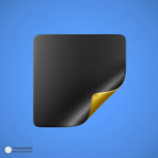 Black Sticker Paper Icon Isolated 3d