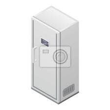 Old Fridge Icon Isometric Of Old