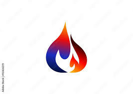 Fire Flame Logo Modern Blue Heat