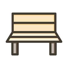 Bench Vector Thick Line Filled Colors