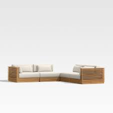 L Shaped Teak Outdoor Sectional Sofa