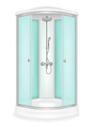 Shower Cabin With Glass Doors Vector