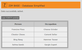 zim base database simplified easy