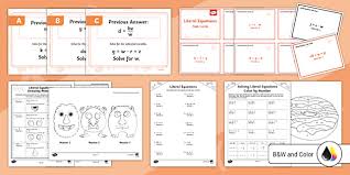 Literal Equations Worksheet Pack