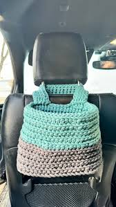 Car Headrest Waste Basket Car Crochet