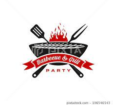 Bbq Grill Icon Isolated Vector Emblem