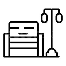 Park Bench Icon Outline Vector Wood Chair