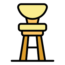 Plastic Bar Stool Icon Outline Vector