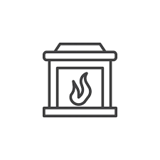 Fireplace Filled Outline Icon Line