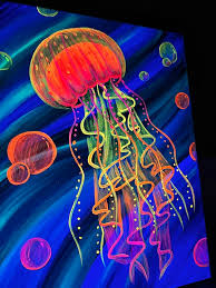 Black Light Jellyfish Painting