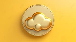 Gilded Cloud Sun Icon Shiny Gold Plate