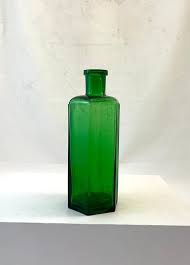 Vintage Green Glass Poison Bottle 7
