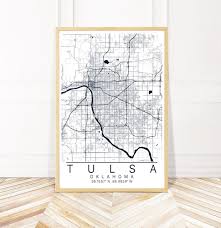 Tulsa Map Art Framed Canvas Or Prints