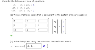 Write Matrix Equation