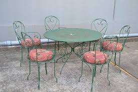 Green Metal Garden Table And Chairs