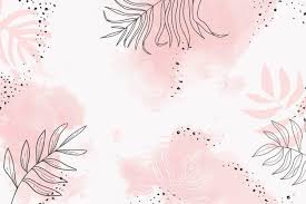 Pink Leafy Watercolor Background Vector