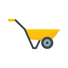 Hand Truck With One Wheel Icon Flat