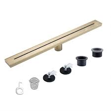 Linear Shower Drain In Brushed Gold