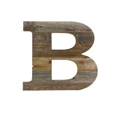 Rustic Large 16 Natural Weathered Gray Decorative Monogram Wood Letter B
