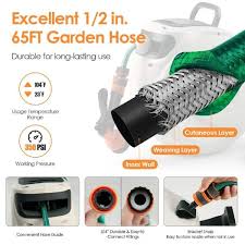 Itopfox 0 75 In Dia X 65 Ft Home And Garden Hose Retractable Reel Wall Mounted With Hose Nozzle