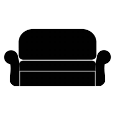 Black Sofa Icon Vector Ilrationflat