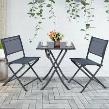 3 Pieces Bistro Set Garden Backyard