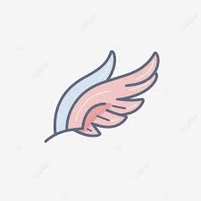 An Angel Wing Icon In Blue And Pink
