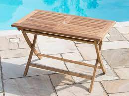 1 2m Teak Rectangular Folding Table