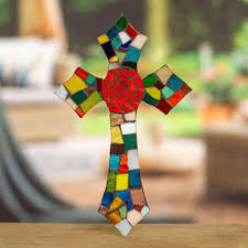 Stained Glass Cross Fire Of Faith