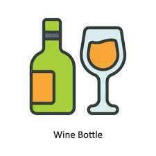 Wine Bottle Vector Fill Outline Icon