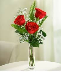 i love you with three red roses