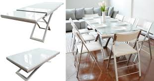 Transforming Extending Glass Table