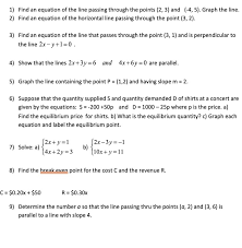 Find An Equation Of The Line Passing