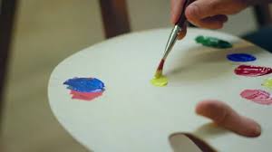 Painter Man Is Mixing Two Colours Of