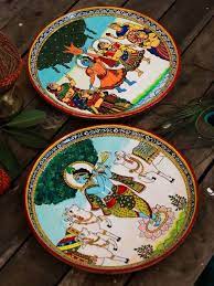 Shri Krishna Radha Indian Wall Plates